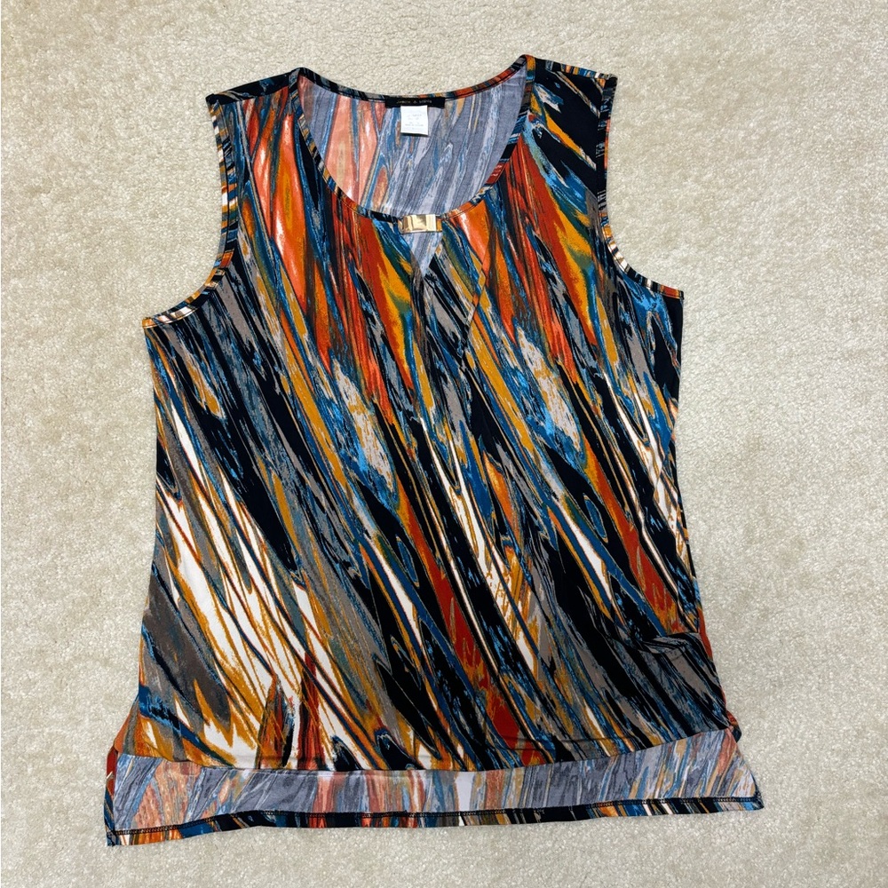 Jennie & Marlis Sleeveless Printed Blouse/Shirt Size L